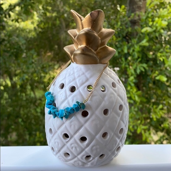 NWT Turquoise Beaded Adjustable Gold Bracelet - Picture 5 of 6